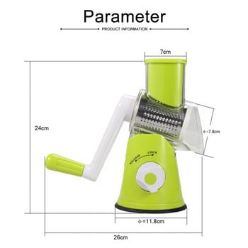 Εγχειρίδιο Home Vegetable Slicer Αξεσουάρ κουζίνας Τρίφτης για κόφτη λαχανικών Στρογγυλός κόφτης Μαντολίνο τεμαχιστής πατάτας Εργαλεία Gadget