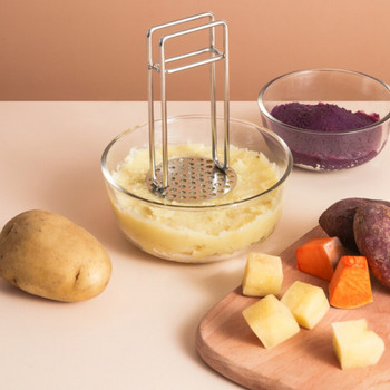 Πολυλειτουργικός θρυμματιστής πατάτας από ανοξείδωτο χάλυβα οικιακός πουρές λαχανικών βοηθητικό εργαλείο κουζινών πουρέ τροφίμων
