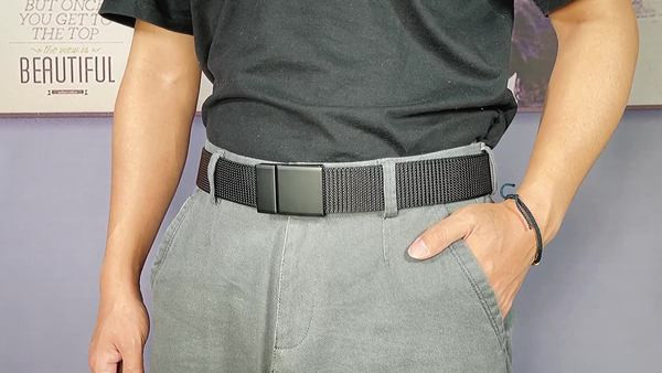 Tiszta modell férfi textil öv fém csattal