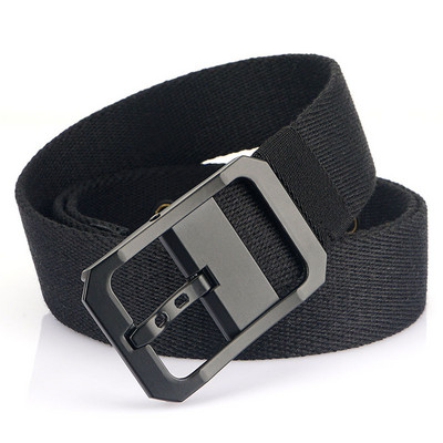 Lezser textil öv szögletes fém csattal férfiaknak