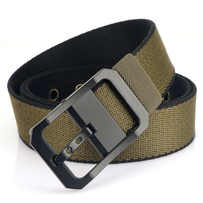 Lezser textil öv szögletes fém csattal férfiaknak