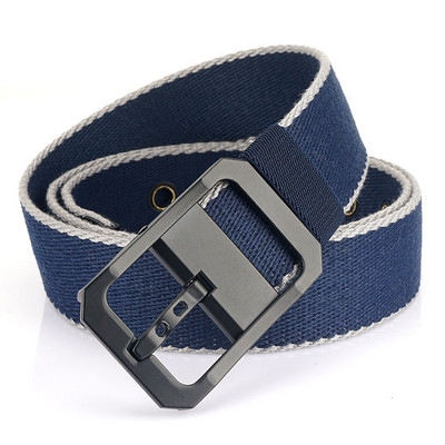 Lezser textil öv szögletes fém csattal férfiaknak