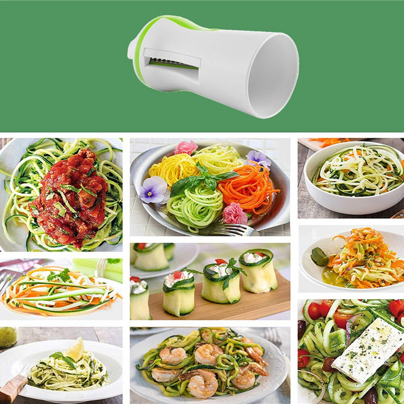1 db-os pengék zöldséges spirálszeletelő csavaró kézi spirálvágó gyümölcsreszelő főzőeszközök spagettitészta konyhai kütyü