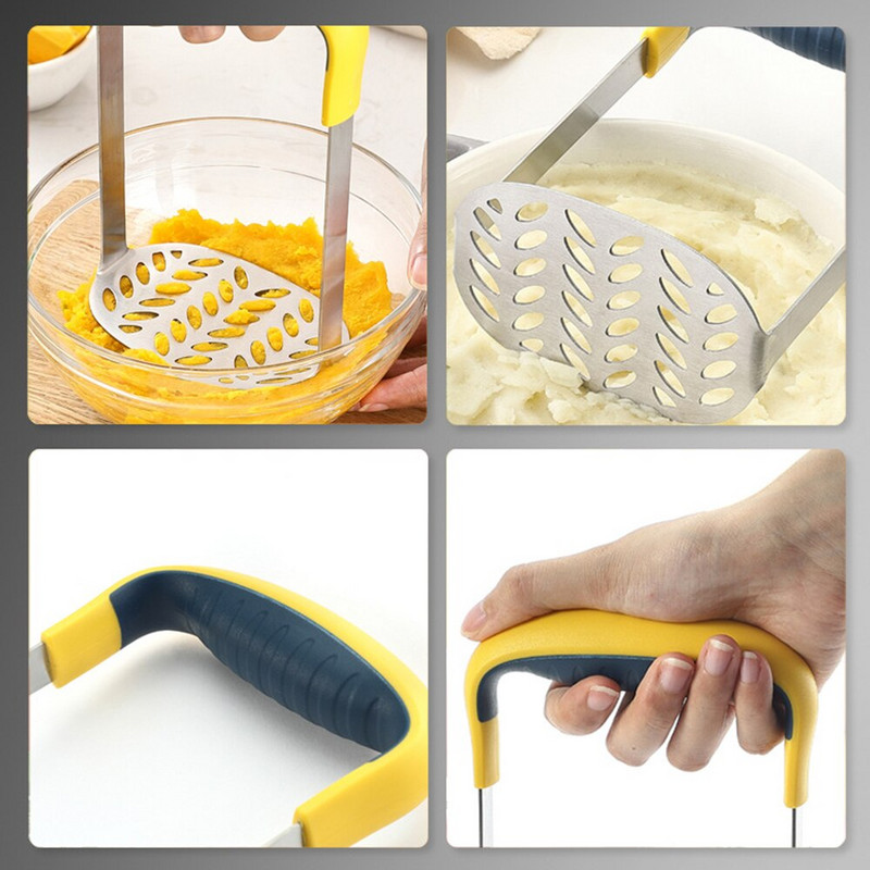 Burgonyatörő rozsdamentes acél vágó csúszásmentes fogantyúval konyhai szerszám finom tányér sima burgonyapüréhez TS1