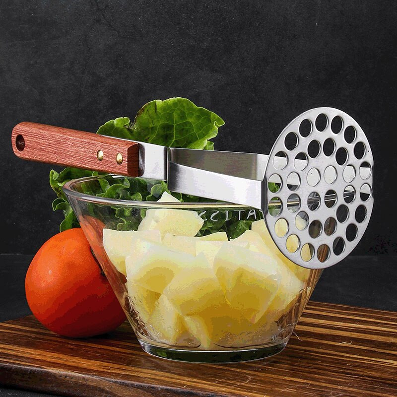 Burgonyanyomó Rózsafa nyelű sárprés Háztartási bébiétel-kiegészítő pépesítő rozsdamentes acél többfunkciós kézi gyümölcscentrifuga