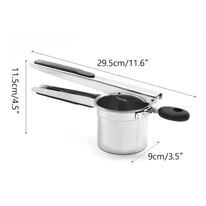 Rozsdamentes acél burgonyanyomó többfunkciós kézi konyhai rizs zöldség, gyümölcs iszapprés készítő eszköz, cserélhető konyhába