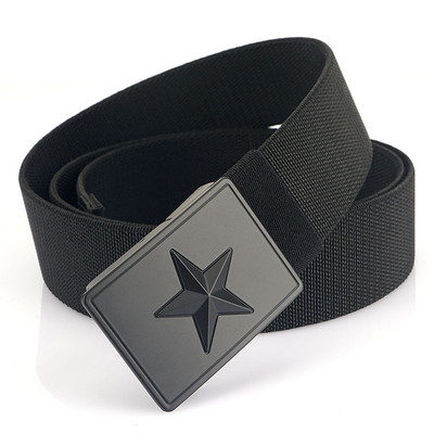 Curea elegantă pentru bărbați din material textil cu decor metalic cu stea