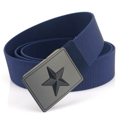 Curea elegantă pentru bărbați din material textil cu decor metalic cu stea