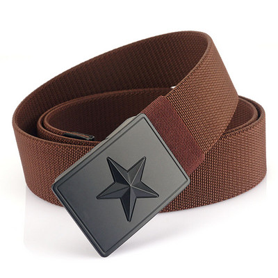 Curea elegantă pentru bărbați din material textil cu decor metalic cu stea