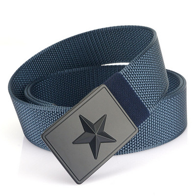 Curea elegantă pentru bărbați din material textil cu decor metalic cu stea