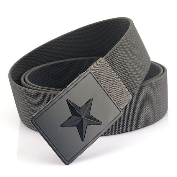 Curea elegantă pentru bărbați din material textil cu decor metalic cu stea