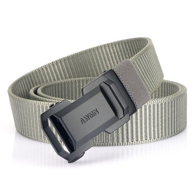 Curea textilă casual bărbătească cu cataramă metalică și inscripție