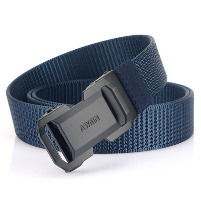 Curea textilă casual bărbătească cu cataramă metalică și inscripție