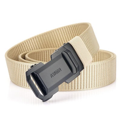 Curea textilă casual bărbătească cu cataramă metalică și inscripție