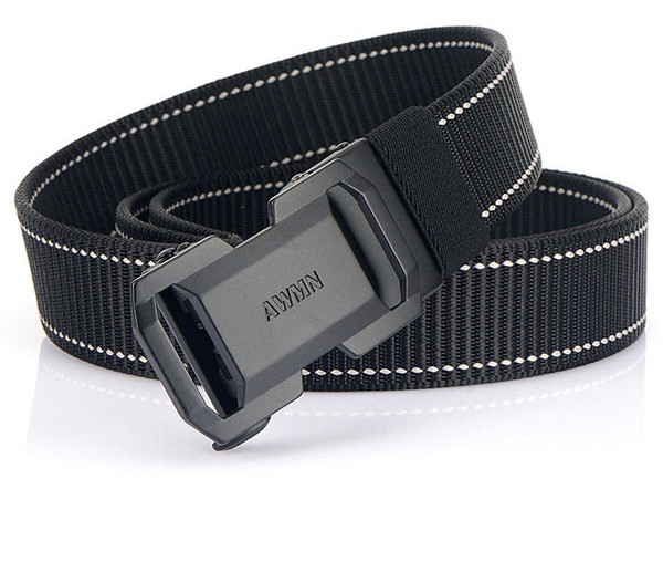 Curea textilă casual bărbătească cu cataramă metalică și inscripție