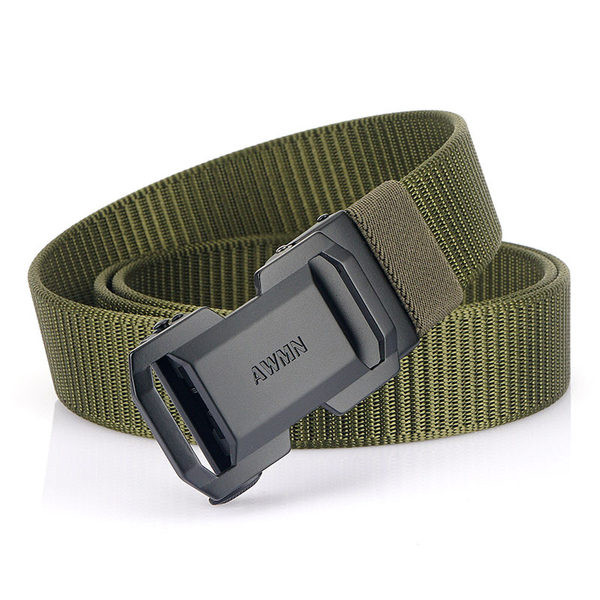 Curea textilă casual bărbătească cu cataramă metalică și inscripție