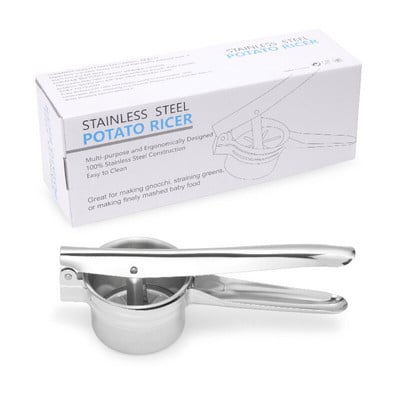 Három az egyben rozsdamentes acél iszapprés Burgonyanyomó Zöldség Gyümölcs Fokhagymaprés Többfunkciós konyhai főzőeszköz