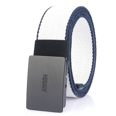 Stílusos férfi öv textilből, fém csattal