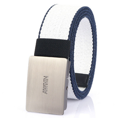 Stílusos férfi öv textilből, fém csattal