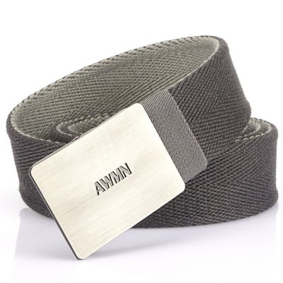 Stílusos férfi öv textilből, fém csattal