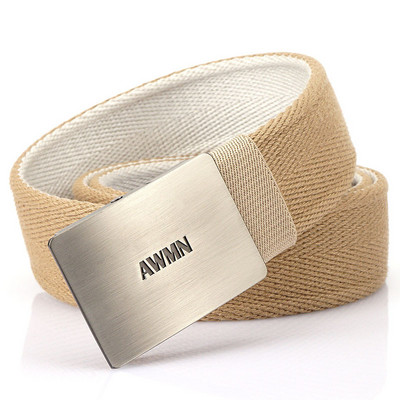 Stílusos férfi öv textilből, fém csattal