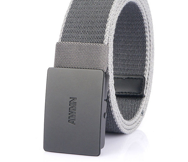Stílusos férfi öv textilből, fém csattal