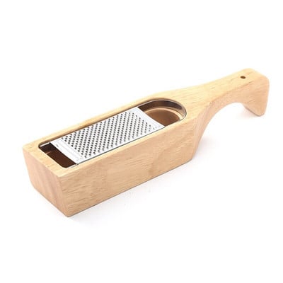 Rozsdamentes acél sajtreszelő kivehető akácfa kollektor sajtreszelővel doboz sajt szerszámokkal