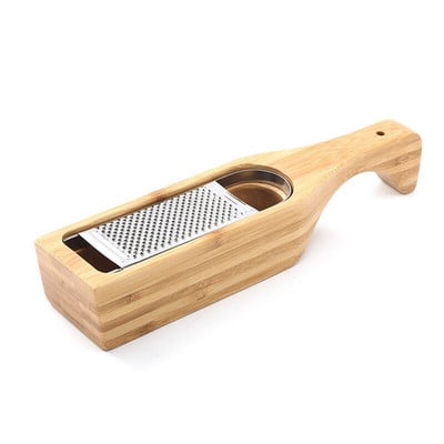 Rozsdamentes acél sajtreszelő kivehető akácfa kollektor sajtreszelővel doboz sajt szerszámokkal