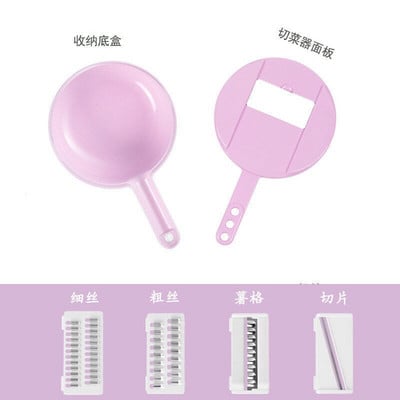 1Szett Multifunkcionális sárgarépareszelő Gyümölcsburgonya-aprító Zöldségvágó Zöldség aprító Szeletelő kosár konyhai tartozékokkal