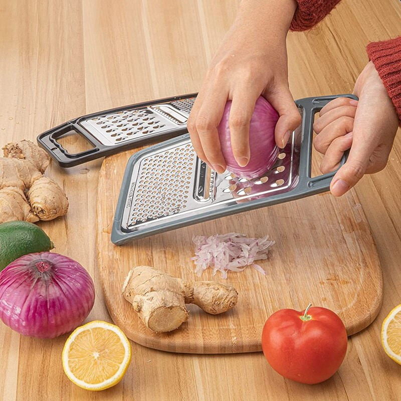 LBER 2 DB sajtreszelő többcélú zöldségszeletelő, hordozható kézi rozsdamentes acél reszelő konyhai állítható