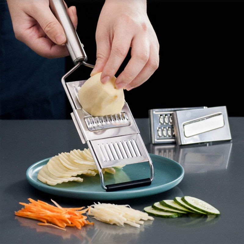 Zöldségszeletelő rozsdamentes acél aprító vágó reszelő káposzta aprító kézi ételaprító Konyhai eszközök Hordozható tartozékok