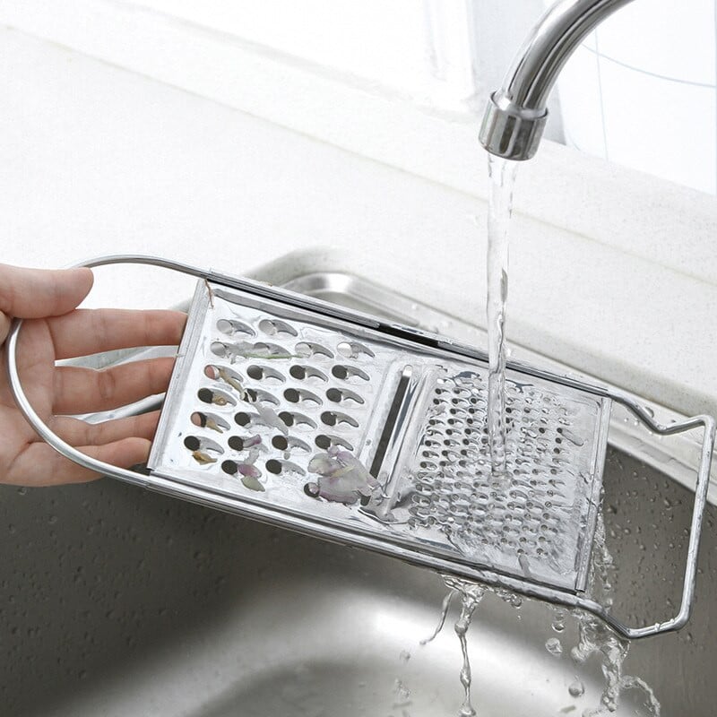 Nešiojama nerūdijančio plieno plokštinė trintuvė, rankinė česnako imbiero bulvių agurkų trintuvė stambia skylutė smulkia skylutė virtuvės įrankis