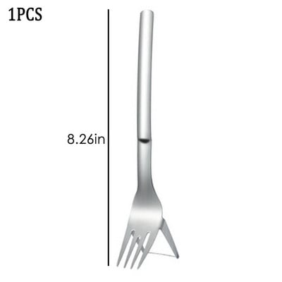 2 az 1-ben görögdinnyeszeletelő villával Tartós görögdinnyevágó rozsdamentes acél görögdinnyevágó vonalzó gyümölcstálhoz