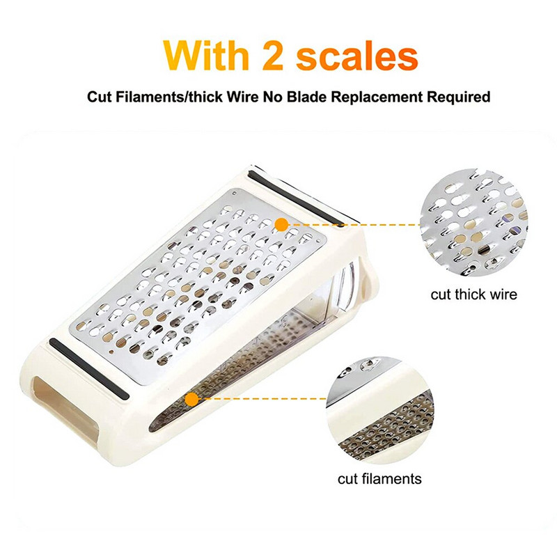 Sajtos doboz reszelő zöldségekhez Parmezán szeletelő kétoldalas kivehető tartály rozsdamentes acél penge szerszám konyhai kiegészítők