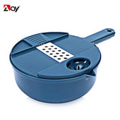 Zöldségvágó zöldségaprító rozsdamentes acél pengéjű szűrőszűrő kosártartó saláta mandolin szeletelő konyhai kiegészítők