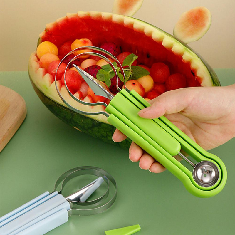Fruit Dig Pulp 1 készlet, praktikus 3 az 1-ben Könnyen használható Gyümölcsvágó dinnye ásó Konyhai eszköz