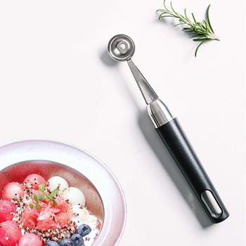 Плодова топка Лъжица за пъпеш от неръждаема стомана Сорбе за сладолед Кръгла форма Кухненски приспособления за готвене Аксесоари