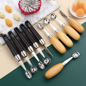 Лопатка за пъпеши 2 в 1, двустранна лъжица за топене на плодове, кухненски инструмент за правене на топки за изрязване на плодове Лъжица за сладолед MS-313