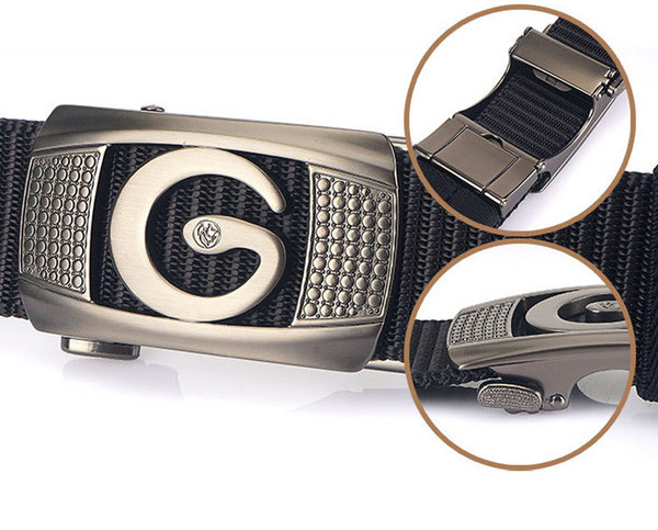Férfi öv téglalap alakú fém csattal