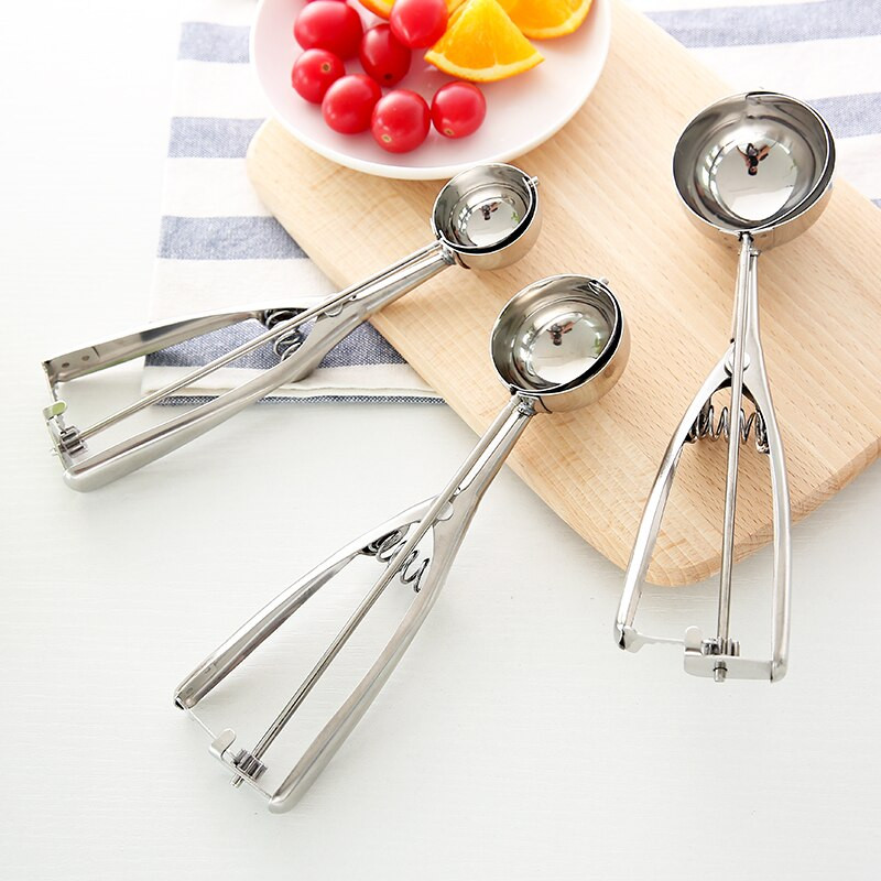 Ledų kaušelis 4,5,6 cm nerūdijantis plienas su slapukų kaušeliu Šaukštas Šaldyti gaminimo įrankiai Ledų dekoravimo įrankis