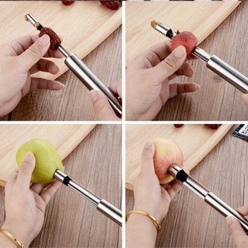 Μήλο αχλάδι αφαίρεσης σπόρων κόφτης Gadgets κουζίνας Ανοξείδωτο ατσάλι Εργαλείο λαχανικών Μήλα Χουρμάδες Corers Twist Fruit Core Remove Pit