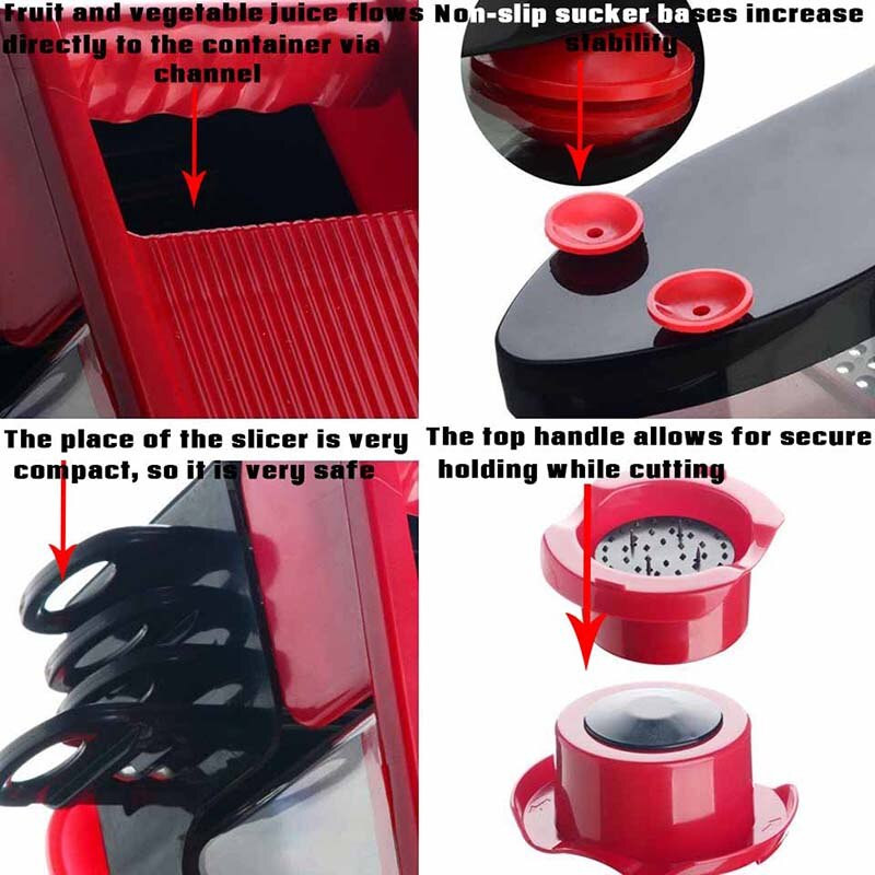 TEENRA 1Szett Csúszásmentes Multi Zöldségszeletelő Mandolinreszelő 4 Az 1-ben Zöldségszeletelő Burgonyarépavágó Konyhai Szerszám Aprító