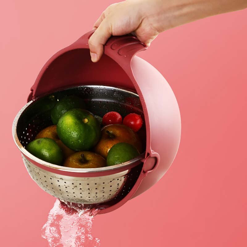 7 az 1-ben, kétrétegű, forgó zöldség- és gyümölcslecsapoló- és törlőedény 304 rozsdamentes acél, többcélú burgonyareszelő