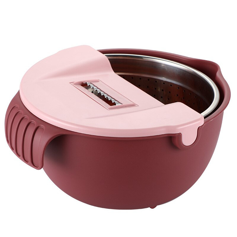 7 az 1-ben, kétrétegű, forgó zöldség- és gyümölcslecsapoló- és törlőedény 304 rozsdamentes acél, többcélú burgonyareszelő