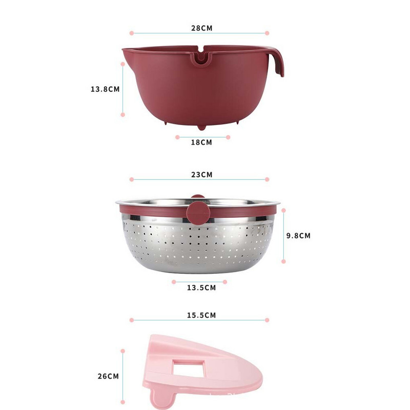 7 az 1-ben, kétrétegű, forgó zöldség- és gyümölcslecsapoló- és törlőedény 304 rozsdamentes acél, többcélú burgonyareszelő