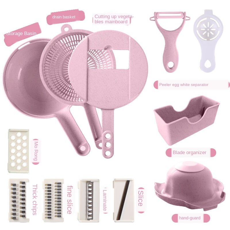 Daržovių pjaustyklė Bulvių skustukas Morkų svogūnų trintuvas su sieteliu daržovių pjaustytuvu 8 viename Virtuvės priedai