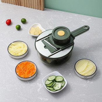Εργαλείο κουζίνας Πολυλειτουργικός τεμαχιστής κόφτης λαχανικών με καλάθι κοπής φρούτων πατάτας τρίφτης καρότων