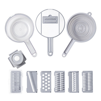 Többfunkciós zöldségvágó aprító szeletelő kosárral Gyümölcs burgonya aprító sárgarépa reszelő konyhai eszköz
