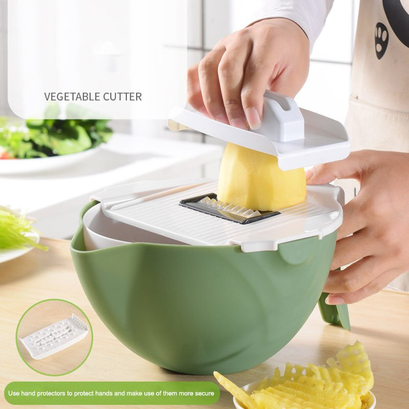 Zöldségvágó Gyümölcslefolyó kosár Burgonyaszeletelő Reszelő Konyha Háztartási Multifunkciós Zöldség aprító