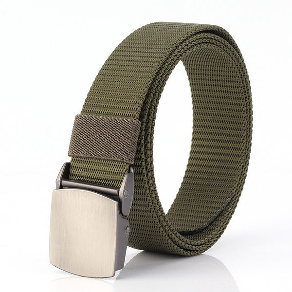 Férfi textil öv 3 cm széles fém csattal